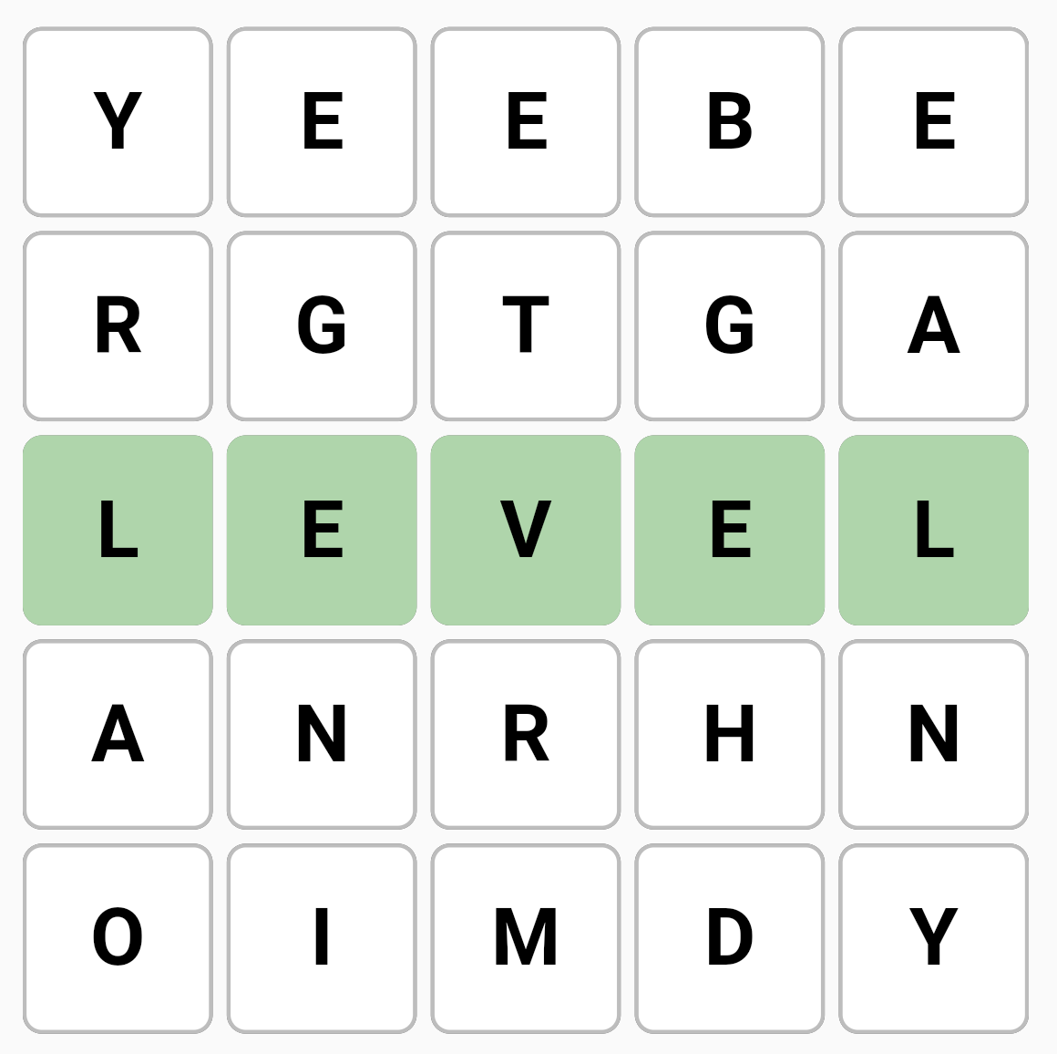 Smartle word grid highlighting before the redesign